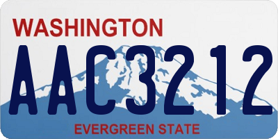 WA license plate AAC3212