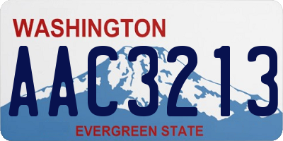 WA license plate AAC3213