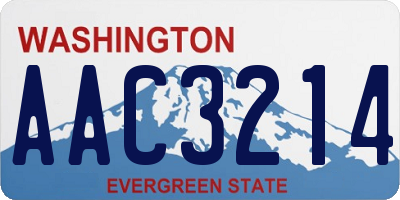 WA license plate AAC3214
