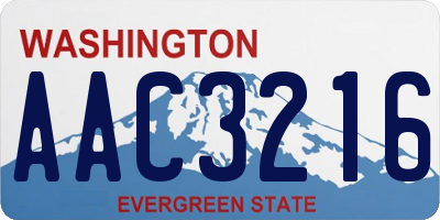 WA license plate AAC3216