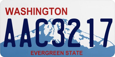 WA license plate AAC3217