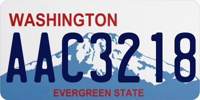 WA license plate AAC3218