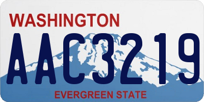 WA license plate AAC3219