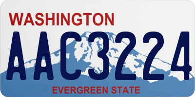 WA license plate AAC3224