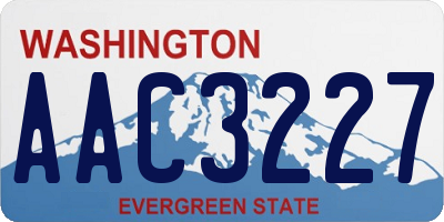 WA license plate AAC3227
