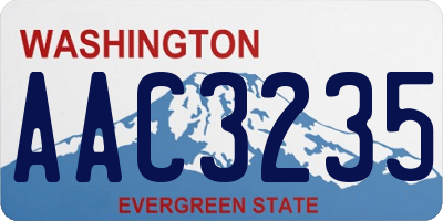 WA license plate AAC3235
