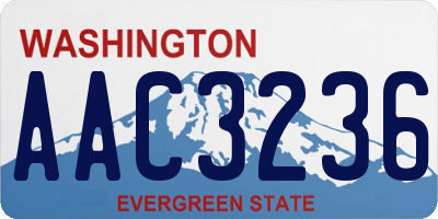 WA license plate AAC3236