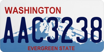 WA license plate AAC3238