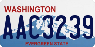 WA license plate AAC3239