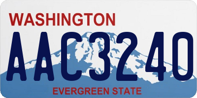 WA license plate AAC3240