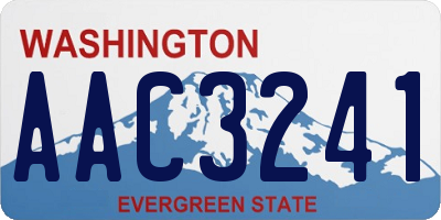 WA license plate AAC3241