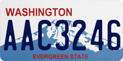 WA license plate AAC3246