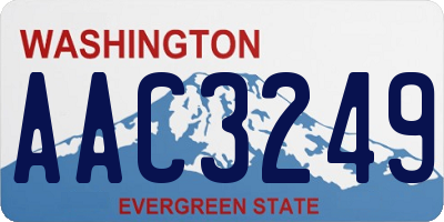 WA license plate AAC3249