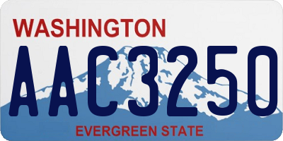 WA license plate AAC3250