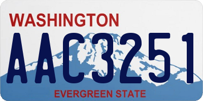 WA license plate AAC3251