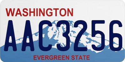 WA license plate AAC3256