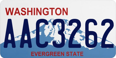 WA license plate AAC3262