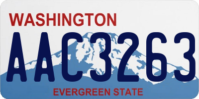 WA license plate AAC3263