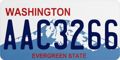 WA license plate AAC3266