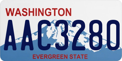 WA license plate AAC3280