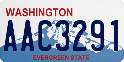WA license plate AAC3291