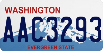 WA license plate AAC3293