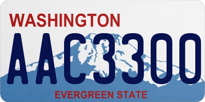 WA license plate AAC3300