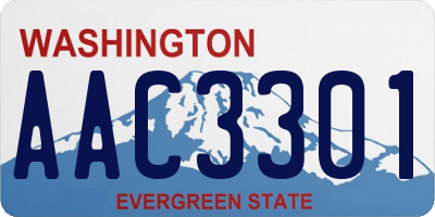 WA license plate AAC3301