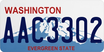 WA license plate AAC3302