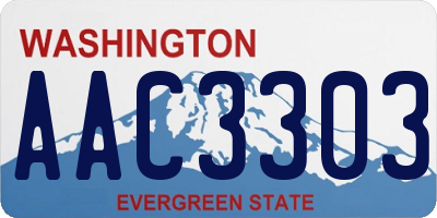 WA license plate AAC3303
