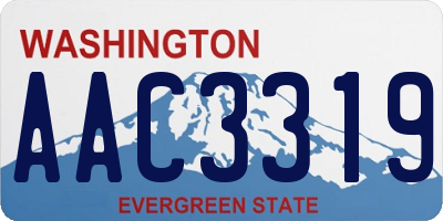 WA license plate AAC3319