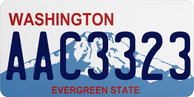 WA license plate AAC3323