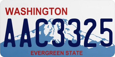 WA license plate AAC3325
