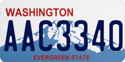 WA license plate AAC3340