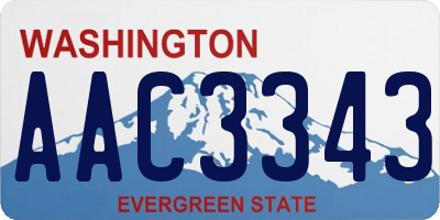 WA license plate AAC3343
