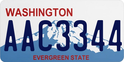 WA license plate AAC3344