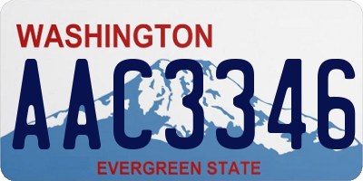 WA license plate AAC3346