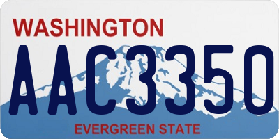 WA license plate AAC3350