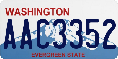WA license plate AAC3352