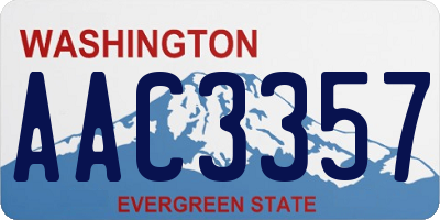 WA license plate AAC3357