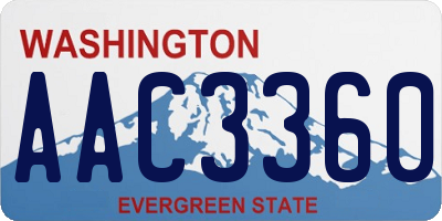 WA license plate AAC3360