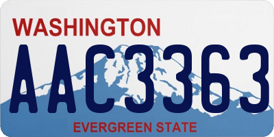 WA license plate AAC3363