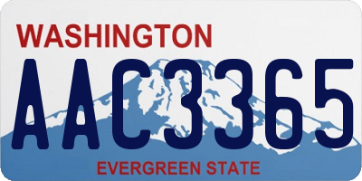 WA license plate AAC3365