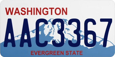 WA license plate AAC3367