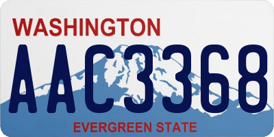 WA license plate AAC3368