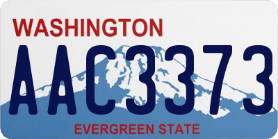 WA license plate AAC3373
