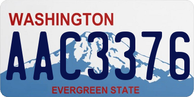 WA license plate AAC3376