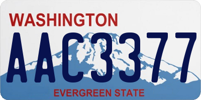 WA license plate AAC3377