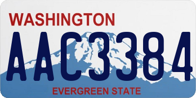 WA license plate AAC3384