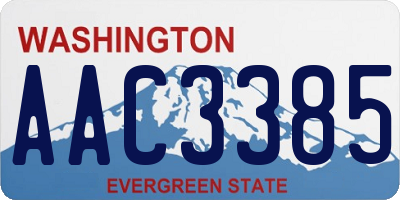 WA license plate AAC3385